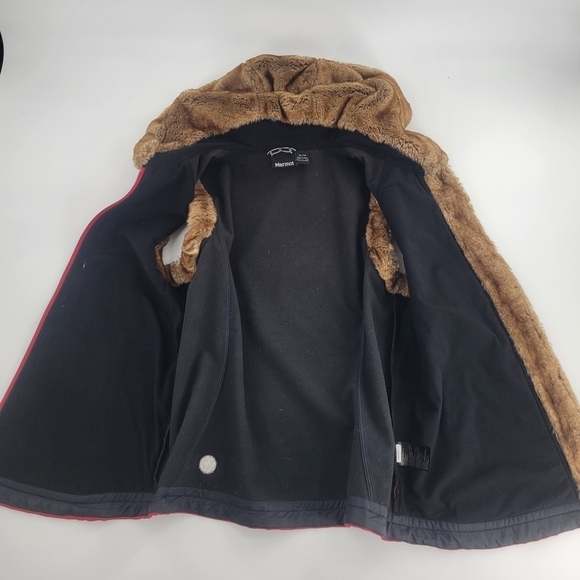Marmot vest Size L  with fur lining dark red - Picture 5 of 5